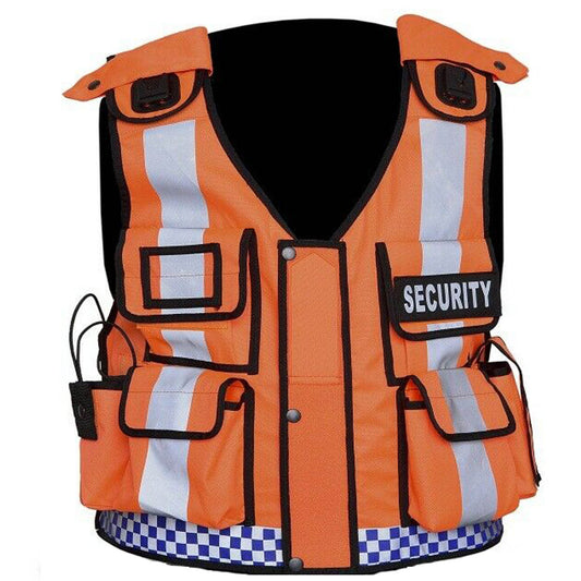 Rac3 Orange Printed Security Tactical Enforcement Tac Vest