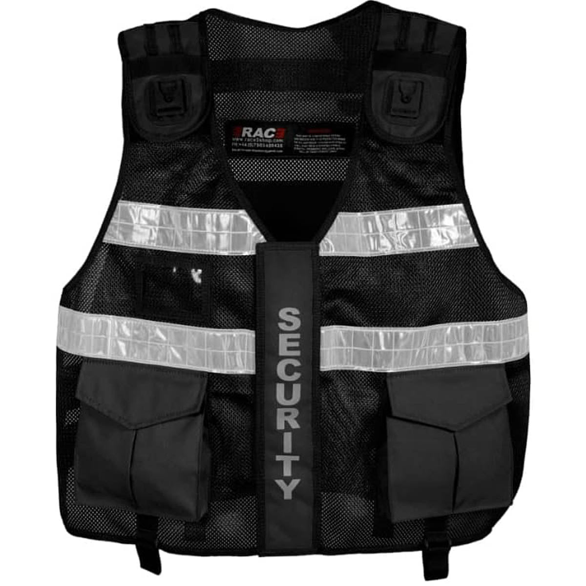 Rac3 Black Short Hi Vis Tactical Security Event Staff Tac Vest