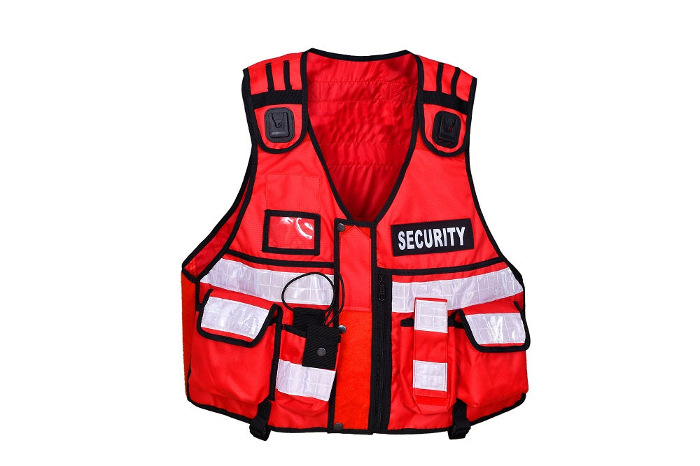 Rac3 Red Cordoura Hi Viz Security Tactical CCTV Tac Vest