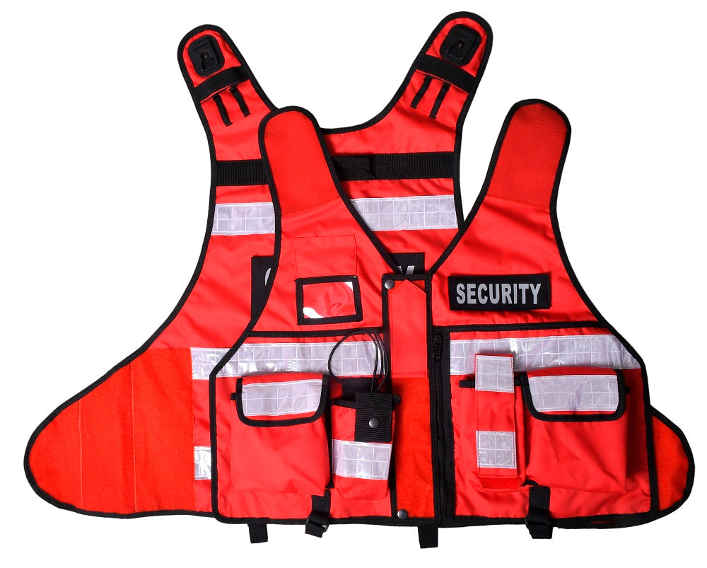 Rac3 Red Cordoura Hi Viz Security Tactical CCTV Tac Vest