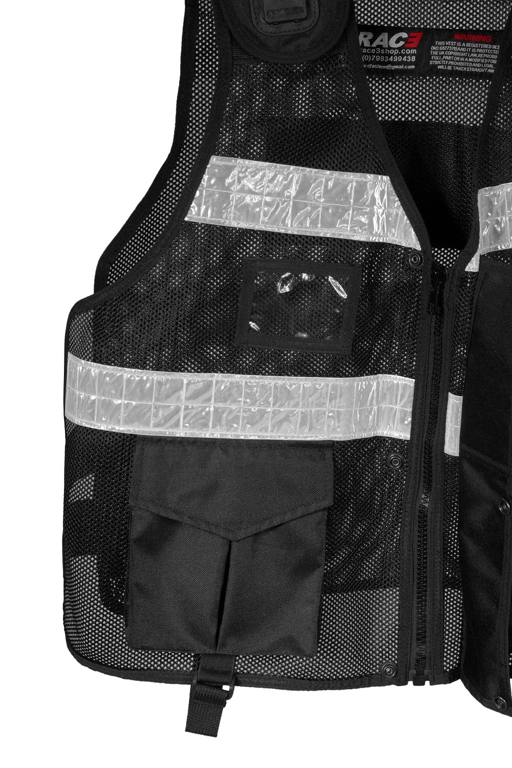 Rac3 Black Short Security Tactical Enforcement Tac Vest