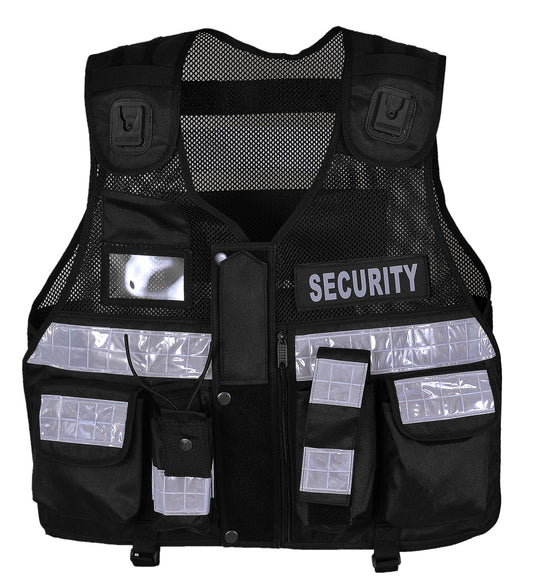 Rac3 Black Regular Hi Viz Security Tactical CCTV Tac Vest