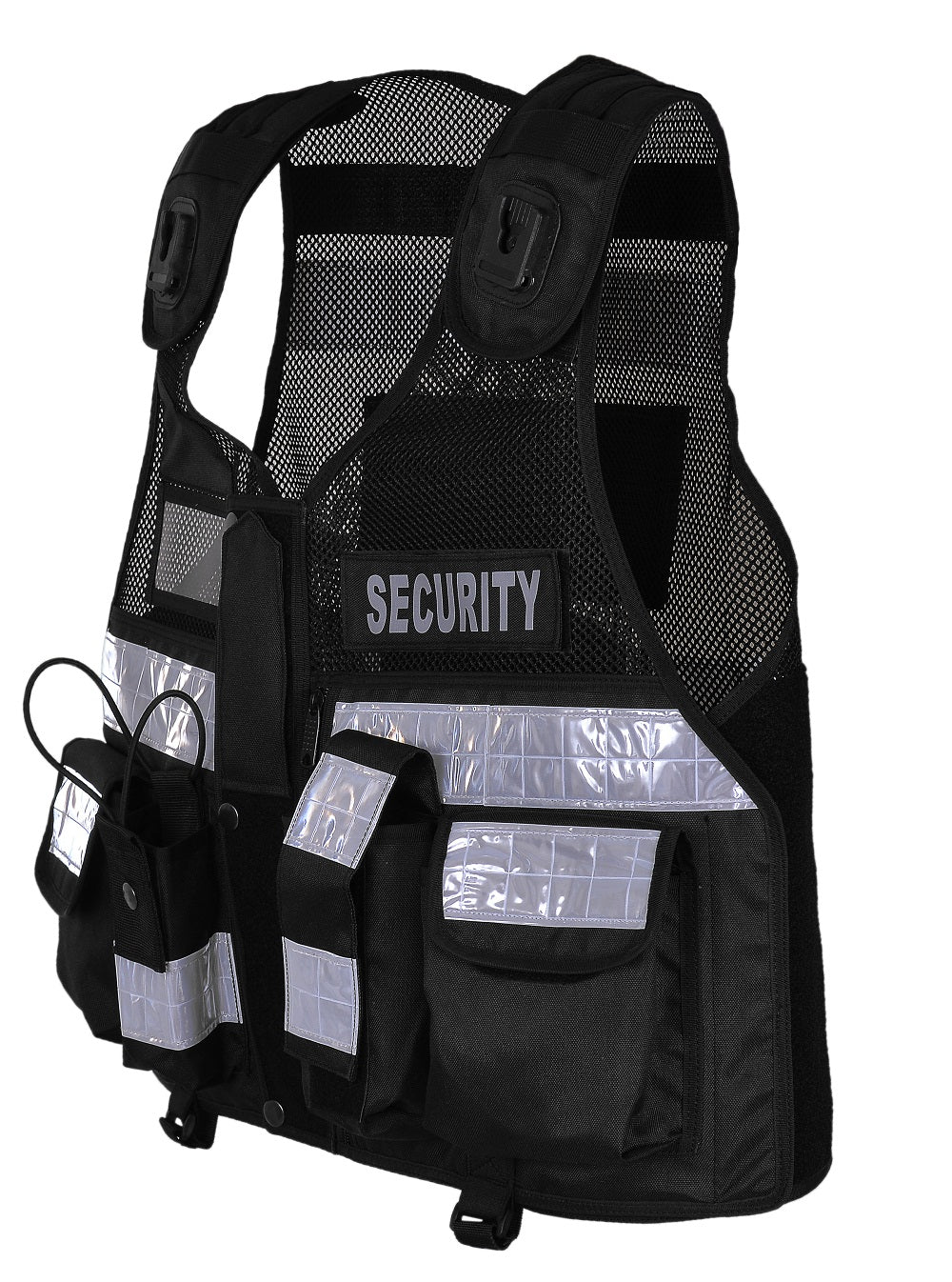 Rac3 Black Regular Hi Viz Security Tactical CCTV Tac Vest