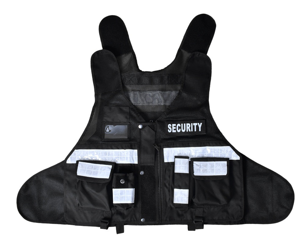 Rac3 Black Regular Hi Viz Security Tactical CCTV Tac Vest